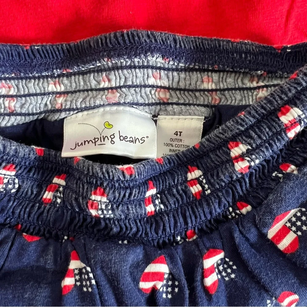 Girls 4T Red, White, and Blue Summer Outfit Set